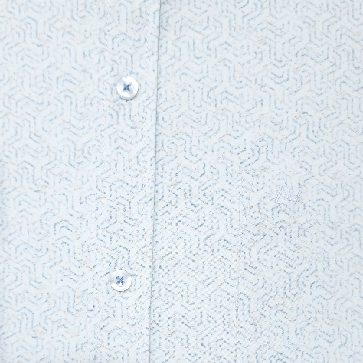 CAMISA ANDRE'E VERINO PREMIUM - ESTAMPADO CASUAL PLANTA Y FONDO BLANCO