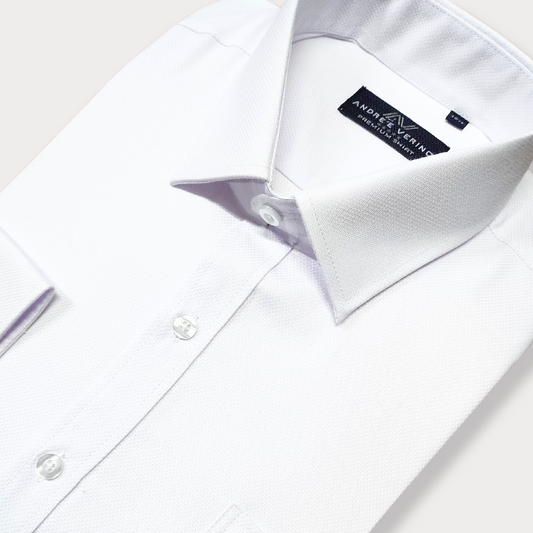 CAMISA ANDRE'E VERINO PREMIUM - LABRADO COLOR ENTERO BLANCO