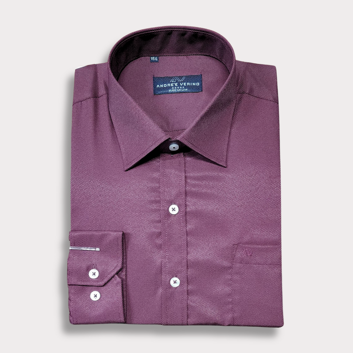 CAMISA ANDRE'E VERINO PREMIUM - LABRADO COLOR ENTERO VINO