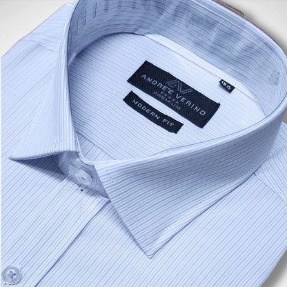 CAMISA ANDRE'E VERINO PREMIUM - RAYAS LILAS Y  AZULES