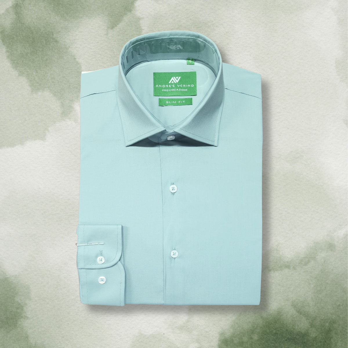 CAMISA ANDRE'E VERINO SLIMFIT - VERDE MENTA COLOR ENTERO LISO