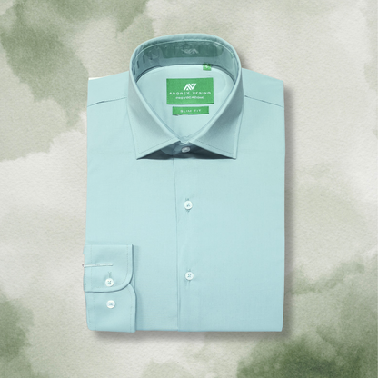 CAMISA ANDRE'E VERINO SLIMFIT - VERDE MENTA COLOR ENTERO LISO