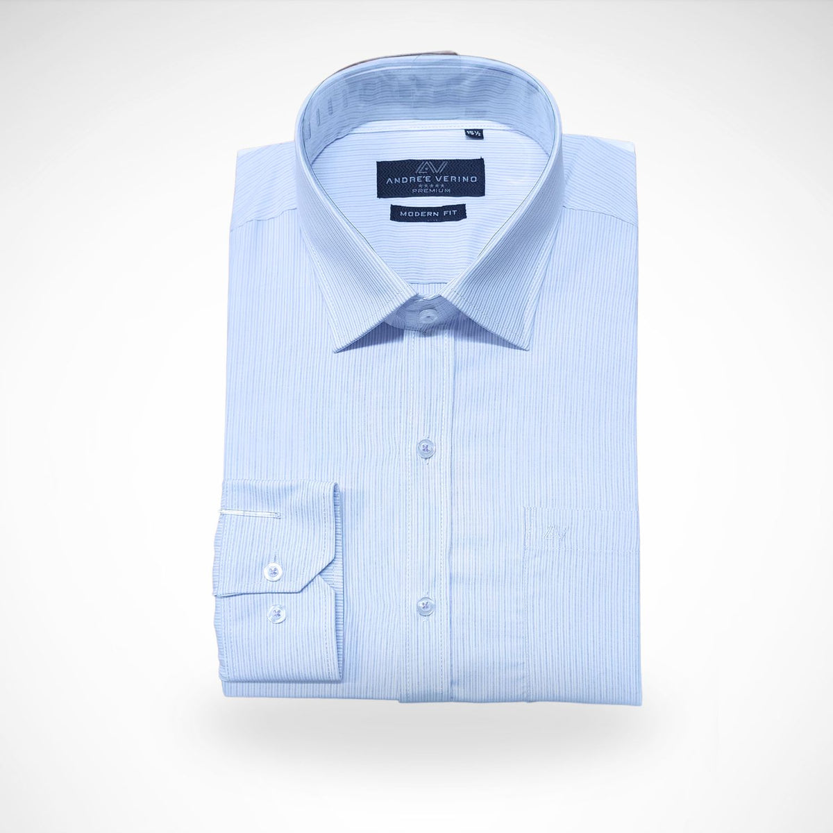 CAMISA ANDRE'E VERINO PREMIUM - RAYAS LILAS Y  AZULES