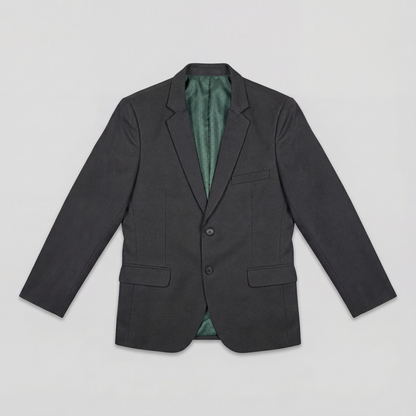 Traje ModernFit lanilla stretch color gris oscuro texturizado.