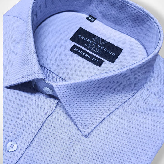 CAMISA ANDRE'E VERINO PREMIUM - LABRADO COLOR LILA PUNTOS AZULES