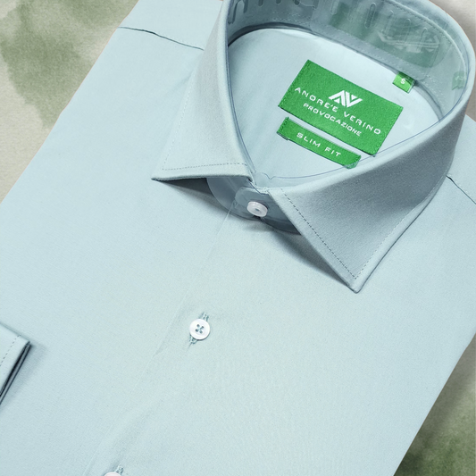 CAMISA ANDRE'E VERINO SLIMFIT - VERDE MENTA COLOR ENTERO LISO