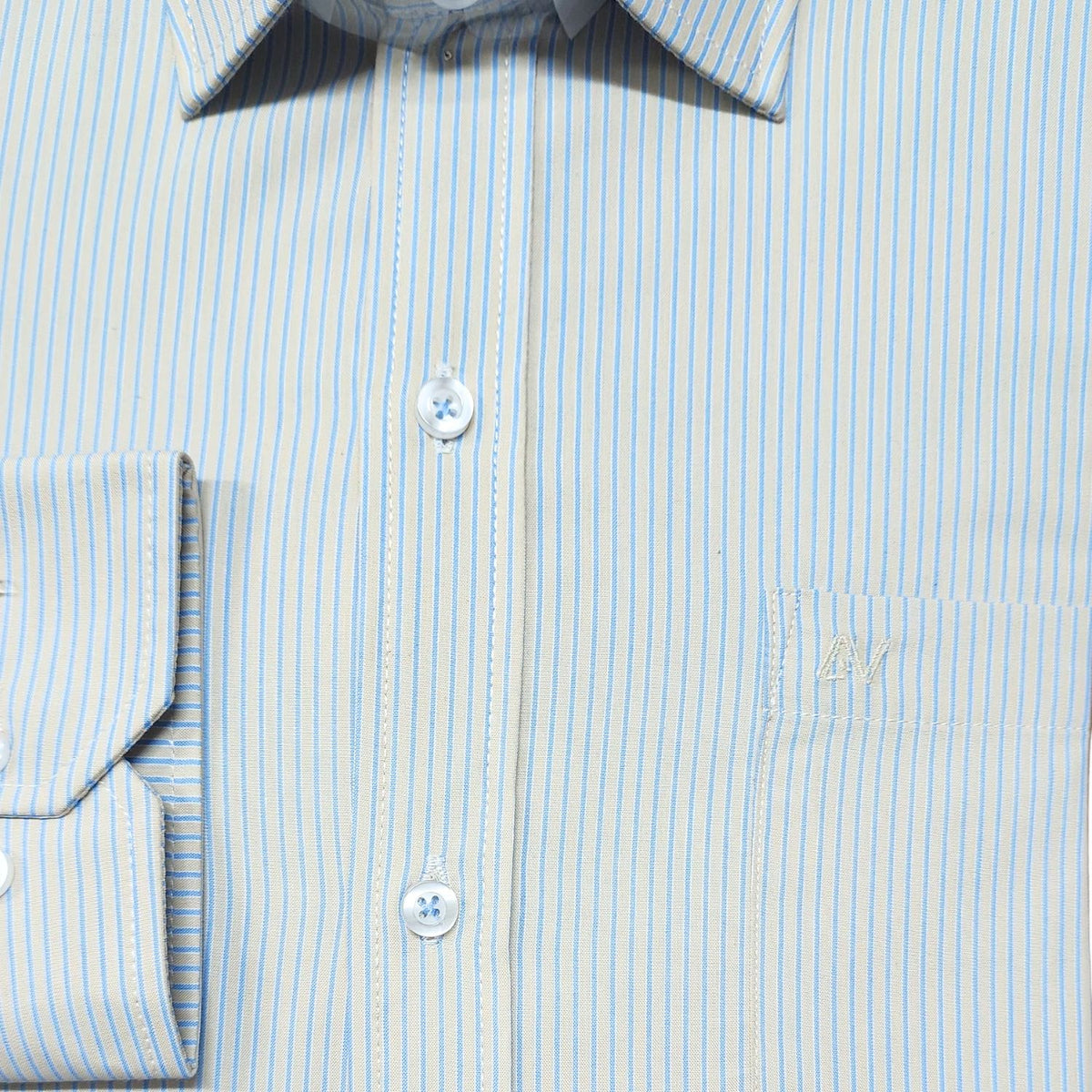 CAMISA ANDRE'E VERINO PREMIUM - MOSTAZA CON RAYAS AZULES