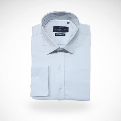 CAMISA ANDRE'E VERINO PREMIUM - PUÑO FRANCES PLOMO PLATA LABRADO.