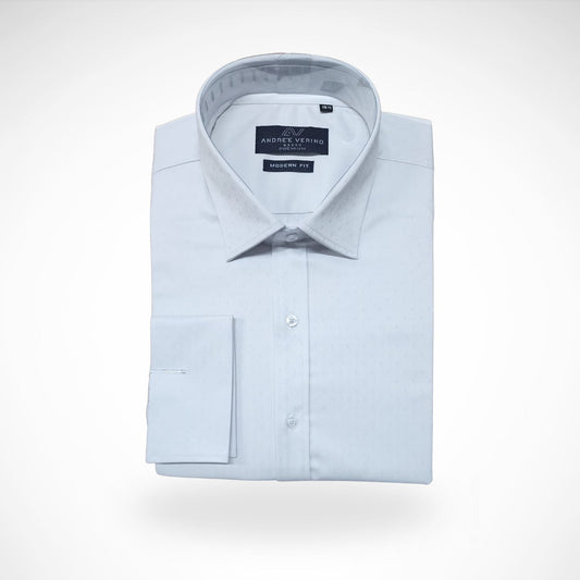 CAMISA ANDRE'E VERINO PREMIUM - PUÑO FRANCES PLOMO PLATA LABRADO.