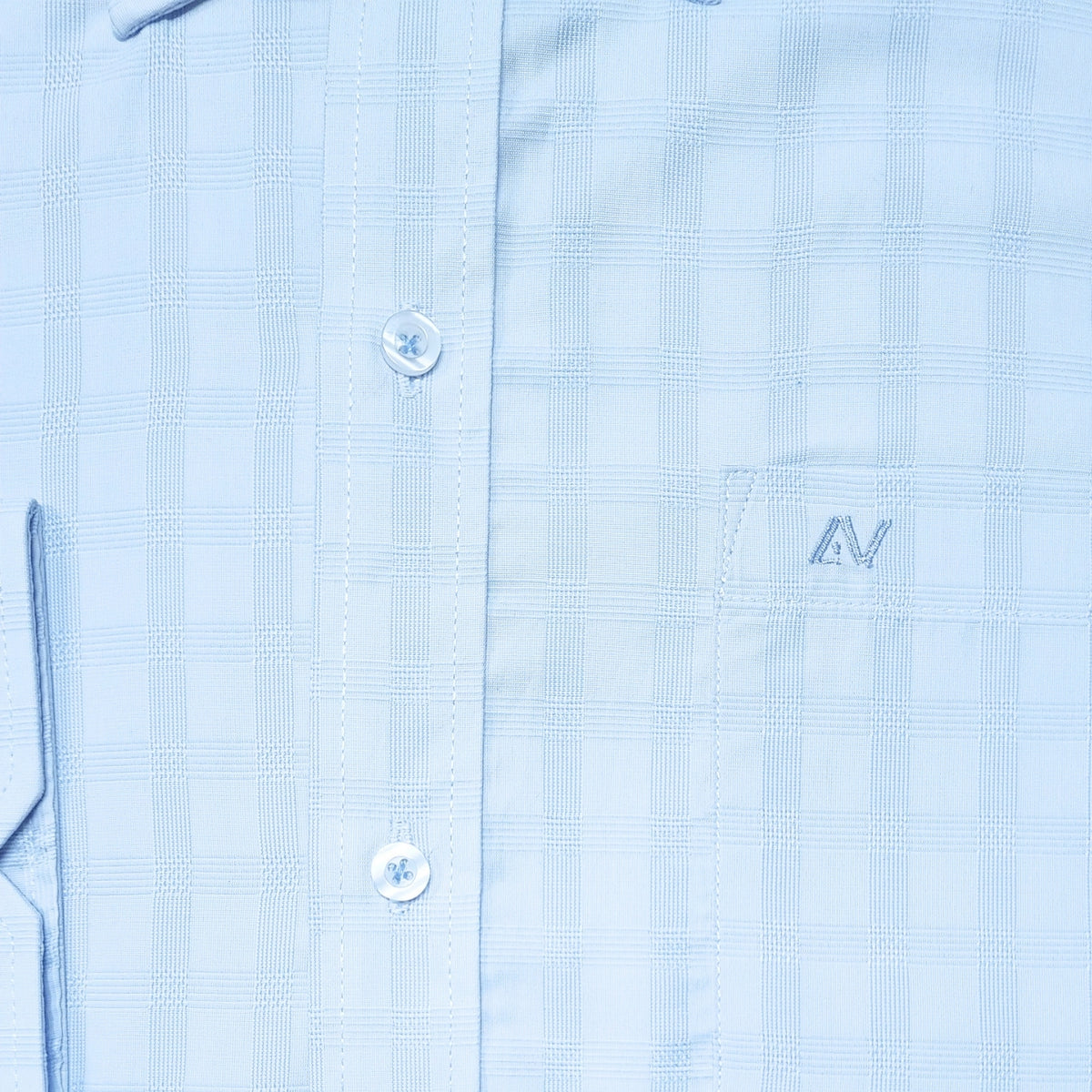 CAMISA ANDRE'E VERINO PREMIUM - BOTON EN EL CUELLO CASUAL CUADROS CELESTES Y AZULES