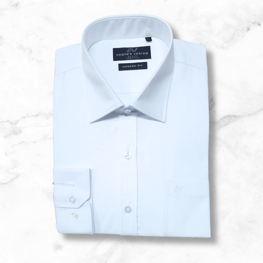 CAMISA ANDRE'E VERINO PREMIUM - COLOR ENTERO LISO BLANCO