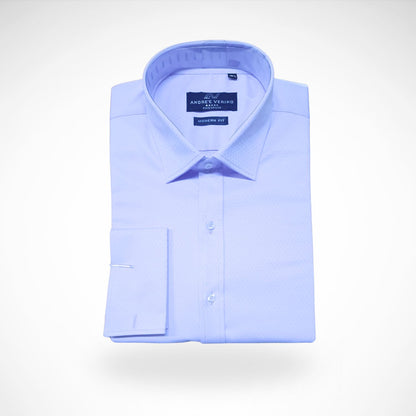 CAMISA ANDRE'E VERINO PREMIUM - PUÑO FRANCES LILA LABRADO.