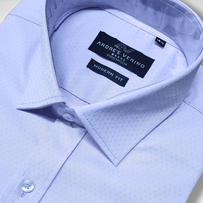 CAMISA ANDRE'E VERINO PREMIUM - PUÑO FRANCES LILA LABRADO.