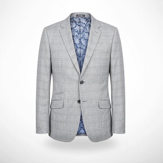 BLAZER LANILLA STRETCH COLO PLOMO A CUADROS