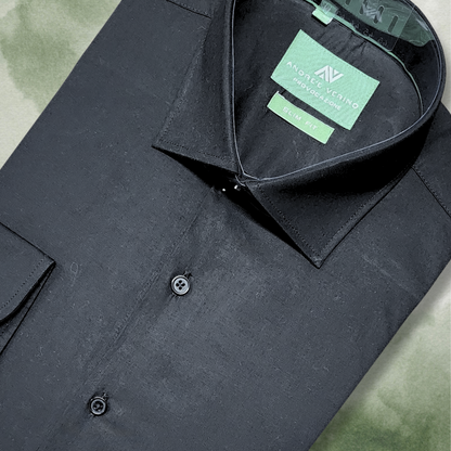 CAMISA ANDRE'E VERINO SLIMFIT - NEGRO COLOR ENTERO LISO