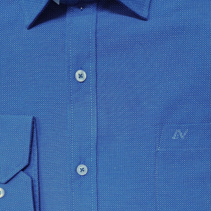 CAMISA ANDRE'E VERINO PREMIUM - LABRADO COLOR AZUL PUNTOS PLATAS