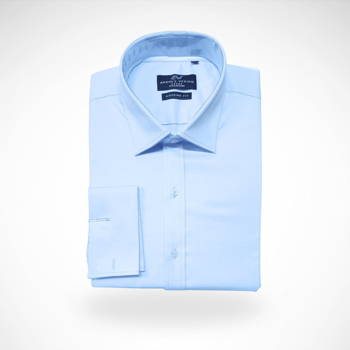 CAMISA ANDRE'E VERINO PREMIUM - PUÑO FRANCES CELESTE BB LABRADO.