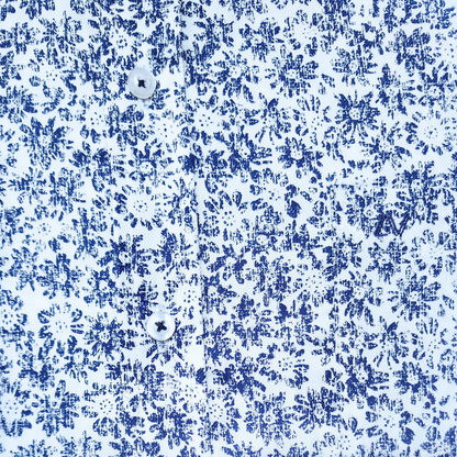 CAMISA ANDRE'E VERINO PREMIUM - ESTAMPADO CASUAL BLANCO HOJAS AZUL