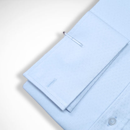 CAMISA ANDRE'E VERINO PREMIUM - PUÑO FRANCES CELESTE BB LABRADO.