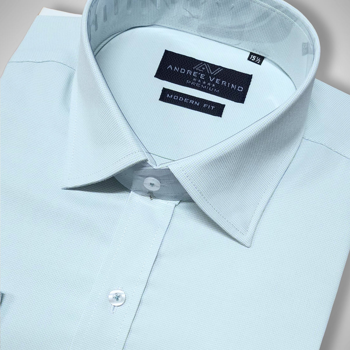CAMISA ANDRE'E VERINO PREMIUM - LABRADO MENTA MICROCUADROS