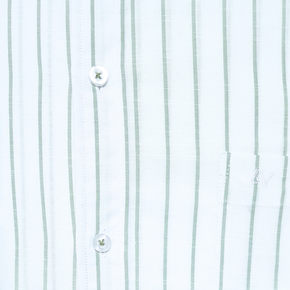CAMISA ANDRE'E VERINO PREMIUM - RAYAS VERDES FONDO BLANCO