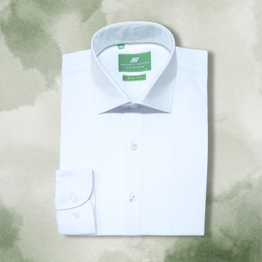 CAMISA ANDRE'E VERINO SLIMFIT - BLANCA COLOR ENTERO LISO