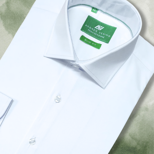 CAMISA ANDRE'E VERINO SLIMFIT - BLANCA COLOR ENTERO LISO