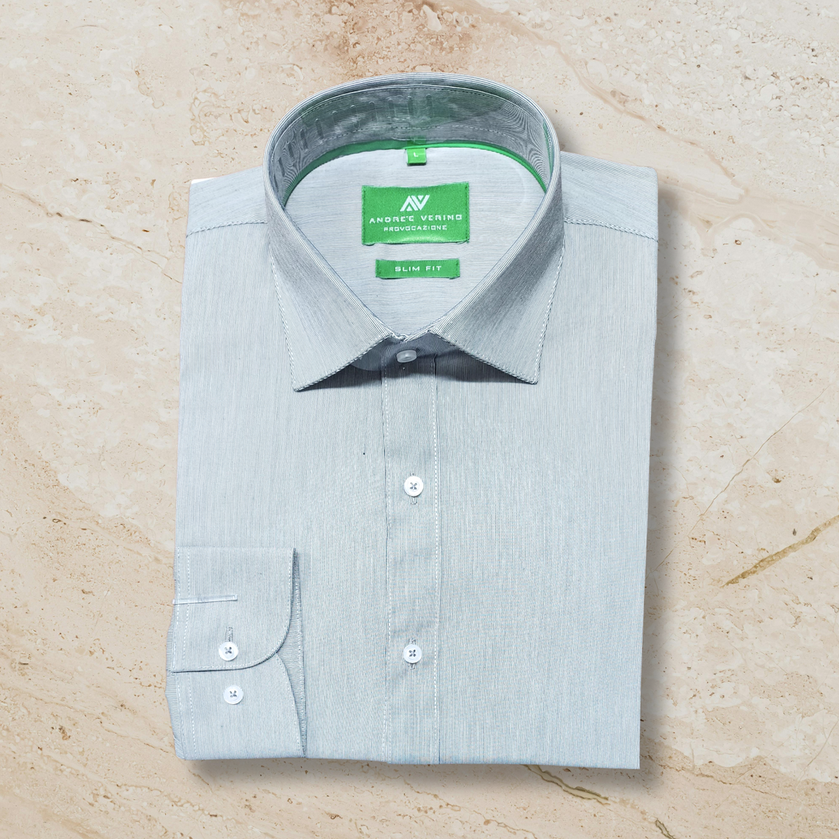 CAMISA ANDRE'E VERINO SLIMFIT - MIL RAYAS PLATA