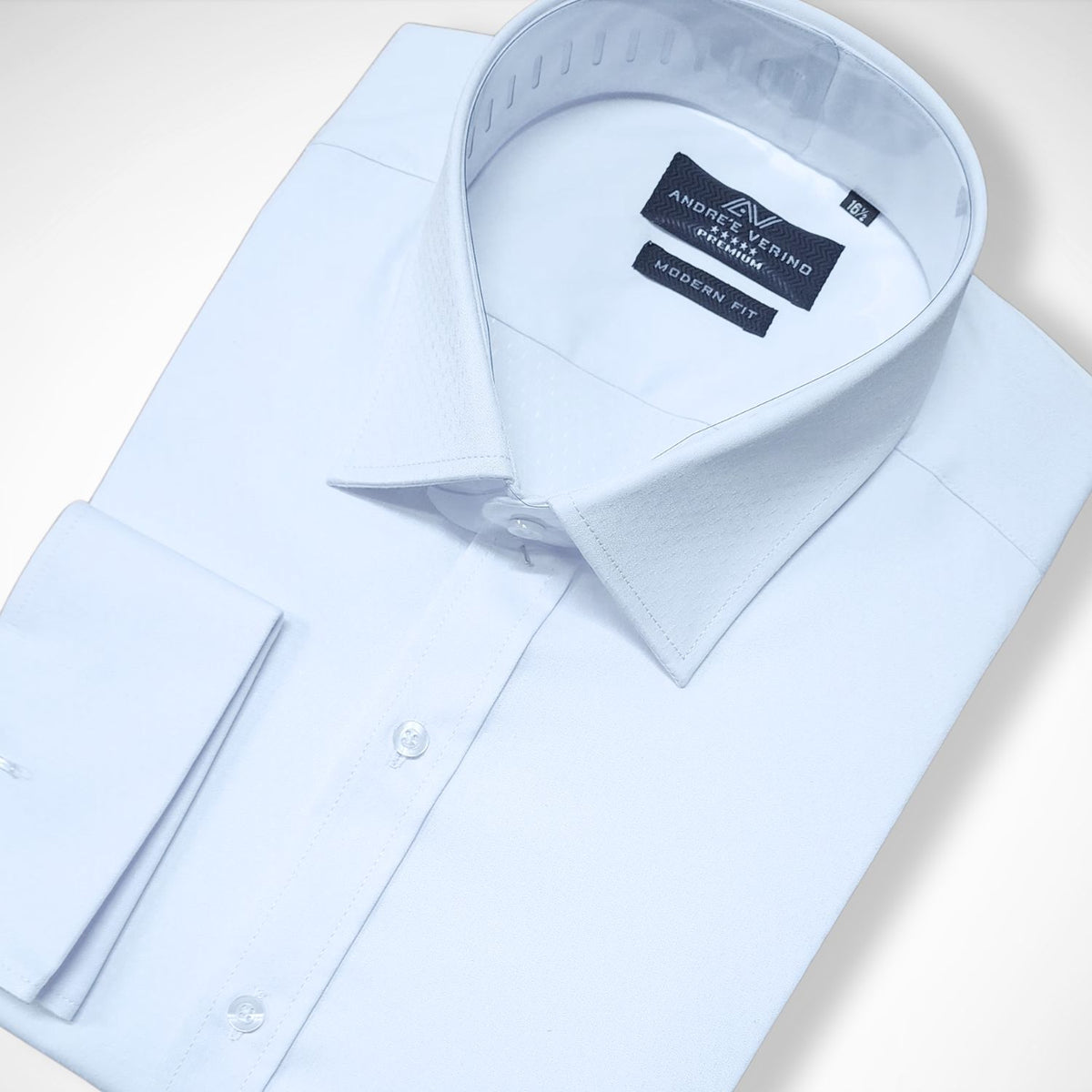 CAMISA ANDRE'E VERINO PREMIUM - PUÑO FRANCES BLANCO LABRADO.