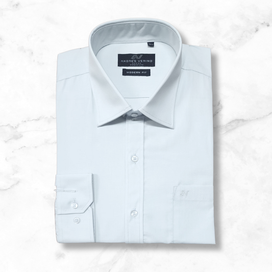 CAMISA ANDRE'E VERINO PREMIUM - COLOR ENTERO LISO PLATA