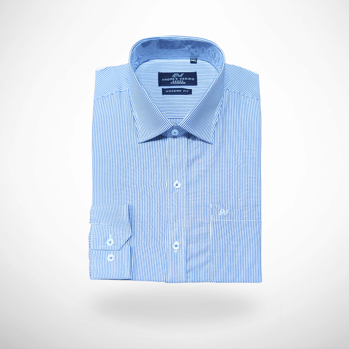 CAMISA ANDRE'E VERINO PREMIUM - RAYAS AZULES Y BLANCAS