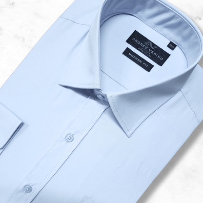 CAMISA ANDRE'E VERINO PREMIUM - COLOR ENTERO LISO CELESTE BEBE