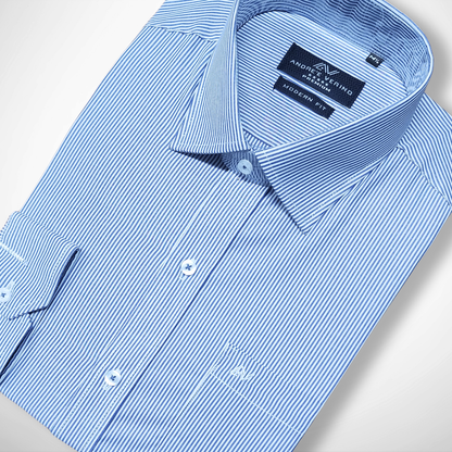 CAMISA ANDRE'E VERINO PREMIUM - RAYAS AZULES Y BLANCAS