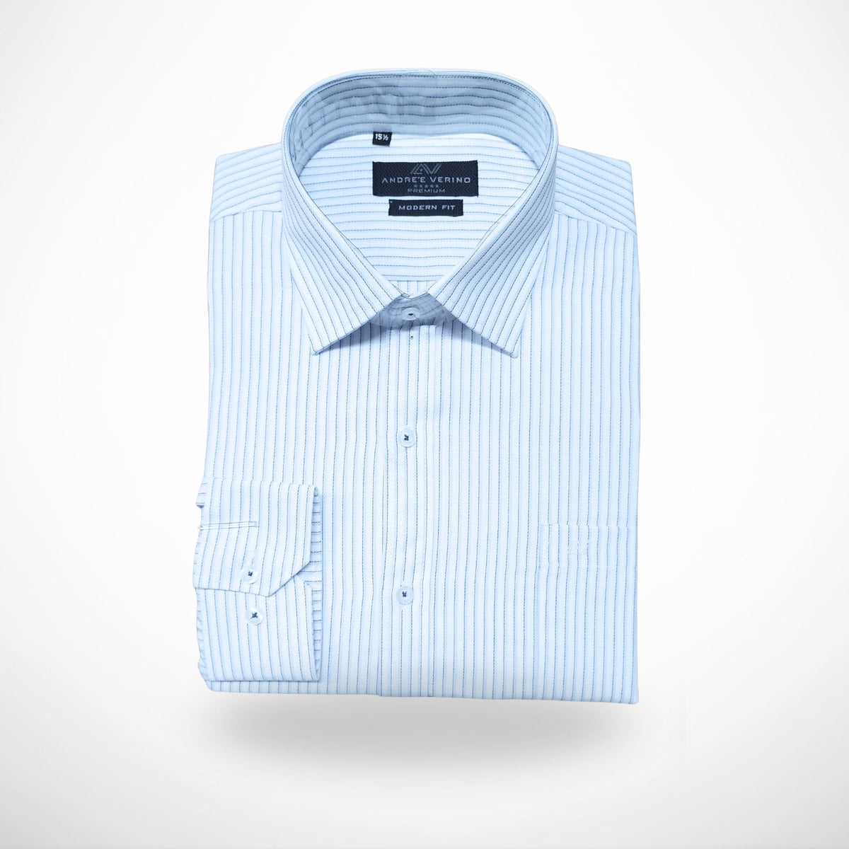 CAMISA ANDRE'E VERINO PREMIUM - RAYAS LABRADO AZUL Y NEGRO