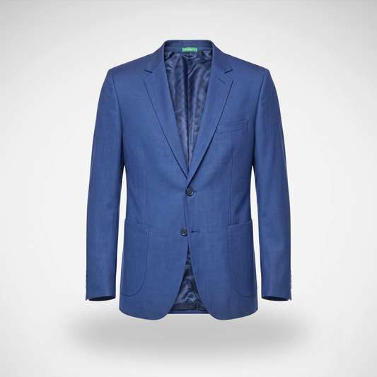 BLAZER LANILLA STRETCH BOLSILLO PARCHE COLOR AZUL ITALIANO