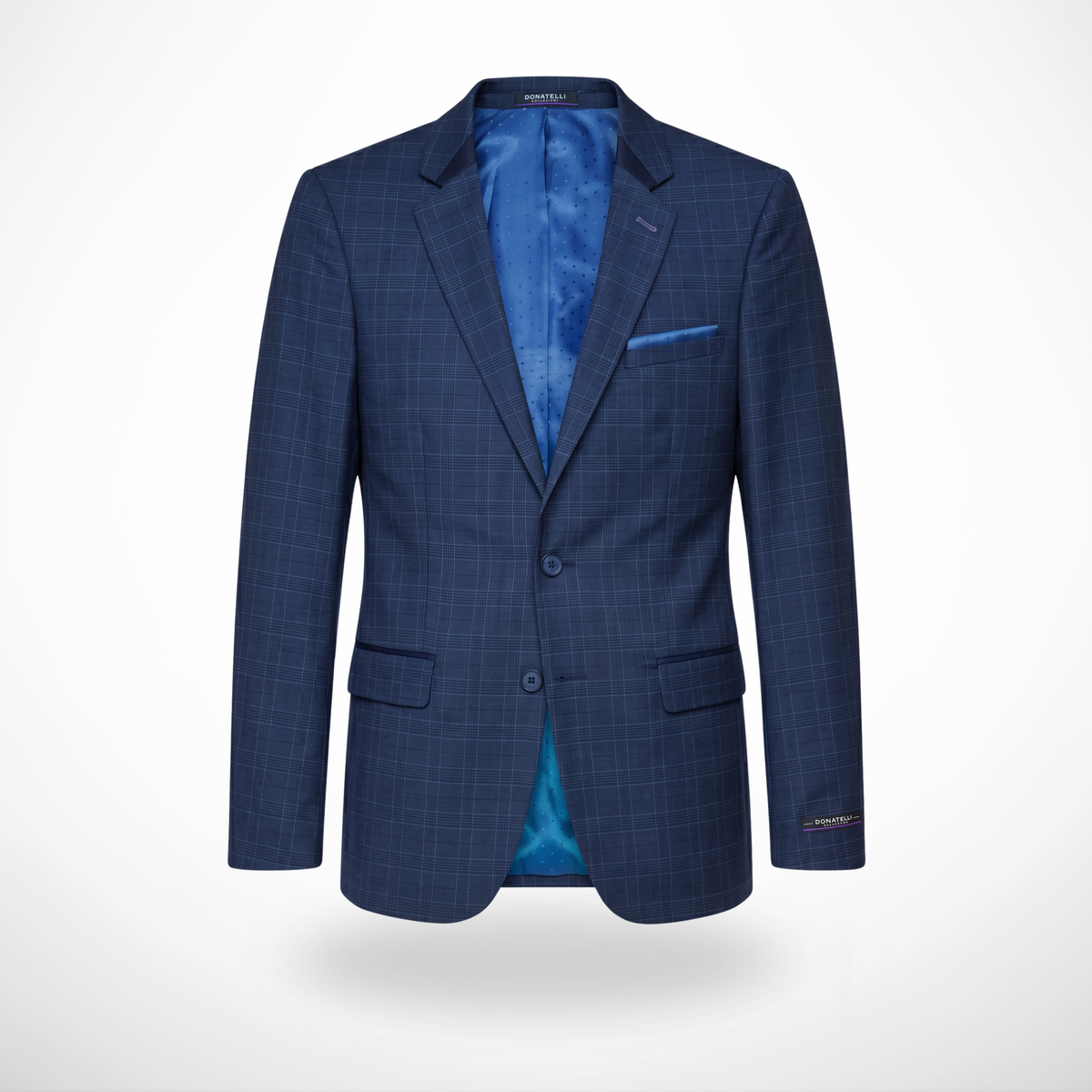 BLAZER LANILLA STRETCH AZUL A CUADROS