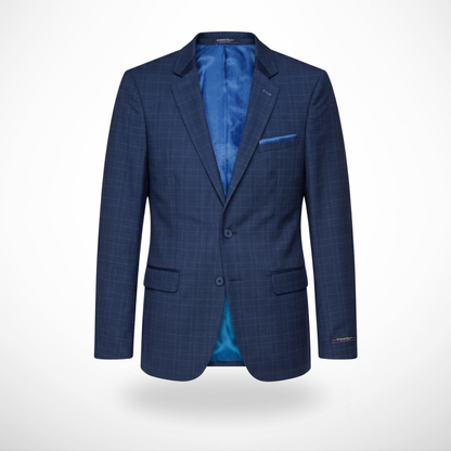 BLAZER LANILLA STRETCH AZUL A CUADROS