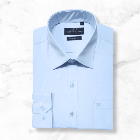 CAMISA ANDRE'E VERINO PREMIUM - COLOR ENTERO LISO CELESTE BEBE