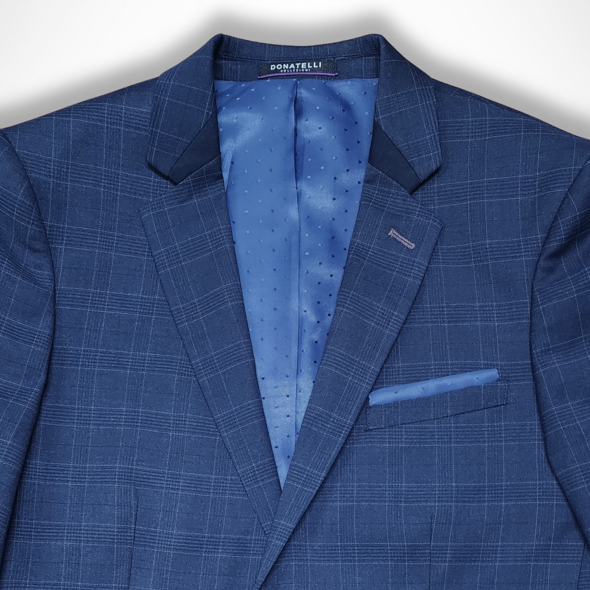 BLAZER LANILLA STRETCH AZUL A CUADROS