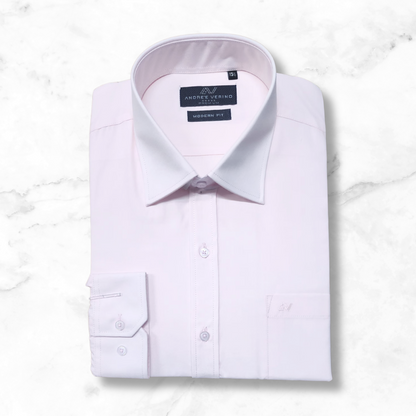 CAMISA ANDRE'E VERINO PREMIUM - COLOR ENTERO LISO ROSADO BEBE