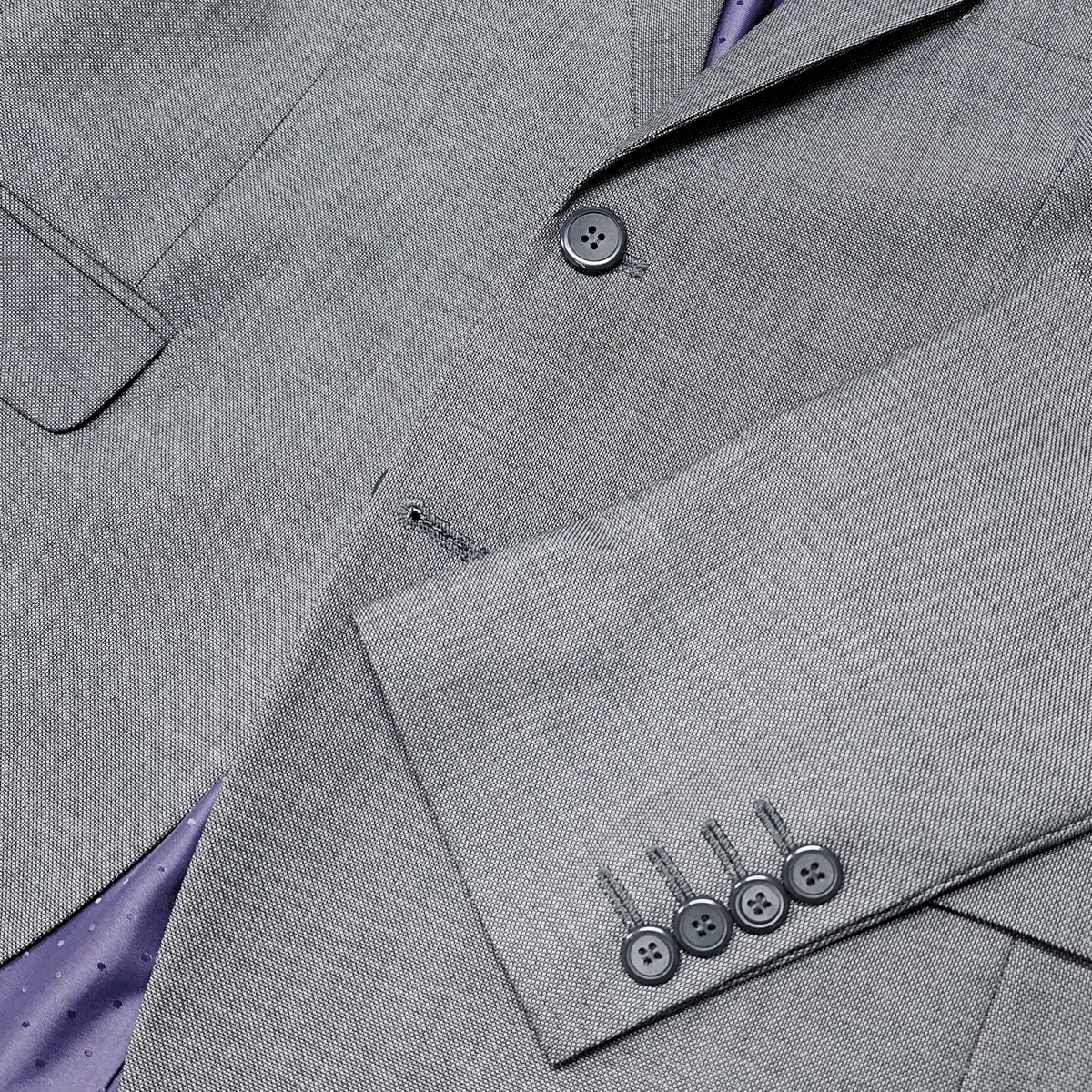 Traje ModernFit lanilla stretch color gris texturizado.