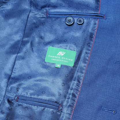 BLAZER LANILLA STRETCH BOLSILLO PARCHE COLOR AZUL ITALIANO