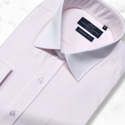 CAMISA ANDRE'E VERINO PREMIUM - COLOR ENTERO LISO ROSADO BEBE