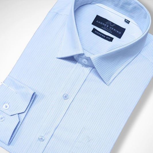 CAMISA ANDRE'E VERINO PREMIUM - RAYAS LILAS Y  AZULES