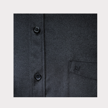 CAMISA ANDRE'E VERINO PREMIUM - LABRADO COLOR ENTERO NEGRO