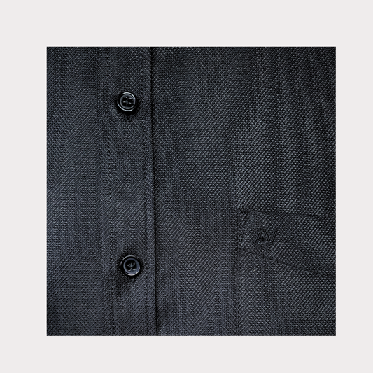 CAMISA ANDRE'E VERINO PREMIUM - LABRADO COLOR ENTERO NEGRO