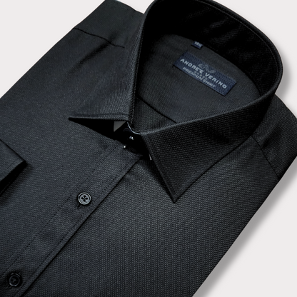 CAMISA ANDRE'E VERINO PREMIUM - LABRADO COLOR ENTERO NEGRO