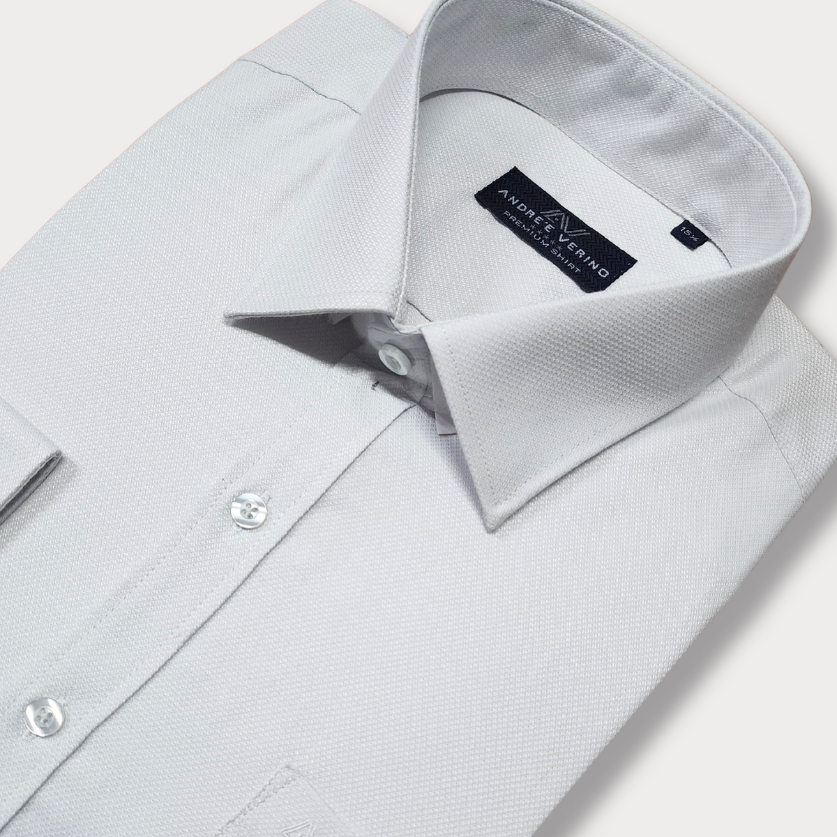 CAMISA ANDRE'E VERINO PREMIUM - LABRADO COLOR ENTERO PLATA