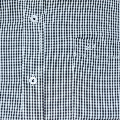 CAMISA ANDRE'E VERINO PREMIUM - BOTON EN EL CUELLO CASUAL CUADROS NEGROS Y BLANCOS