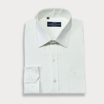 CAMISA ANDRE'E VERINO PREMIUM - LABRADO COLOR ENTERO CREMA PERLA